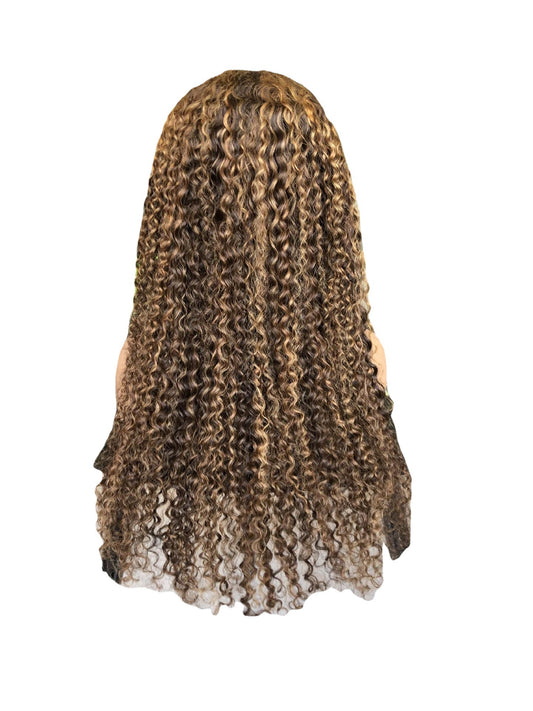 Highlight Curly Lace Wig – 100% Natural Human Hair